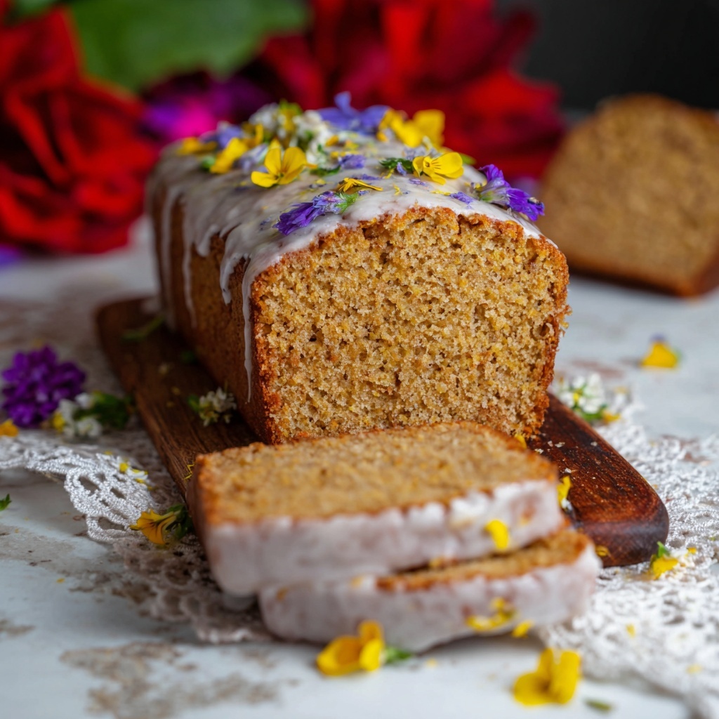 Dandelion Flower Petal Honey Sweetened Quick Bread Recipe - Recipe Image