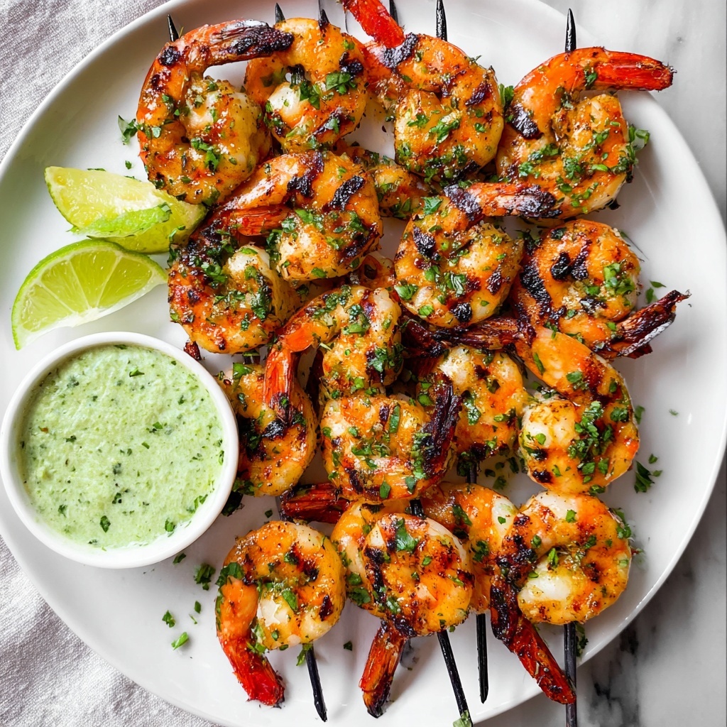 Grilled Cilantro Lime Shrimp with Avocado Lime Dipping Sauce Recipe - Recipe Image