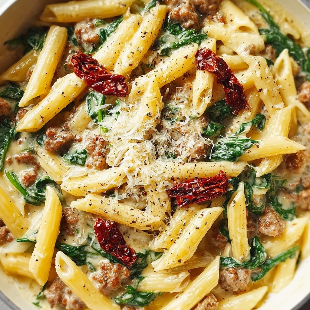 Creamy Tuscan Sausage Pasta Recipe - Recipe Image