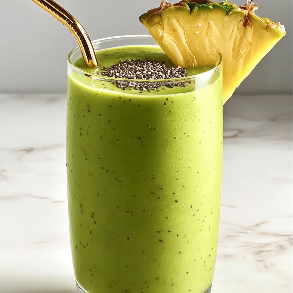 Creamy Spinach and Pineapple Detox Smoothie Recipe - Recipe Image