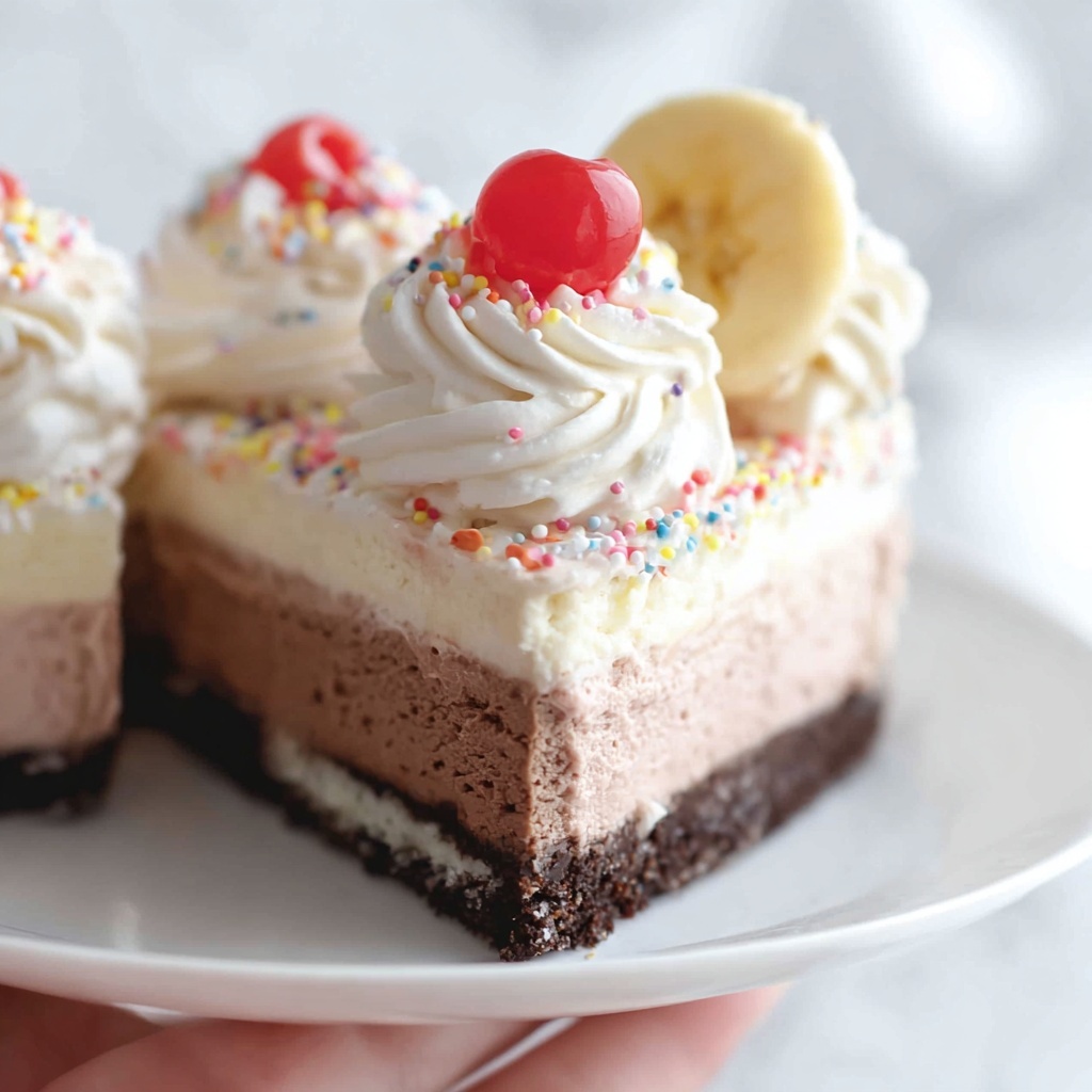 No-Bake Banana Split Cheesecake Recipe - Recipe Image