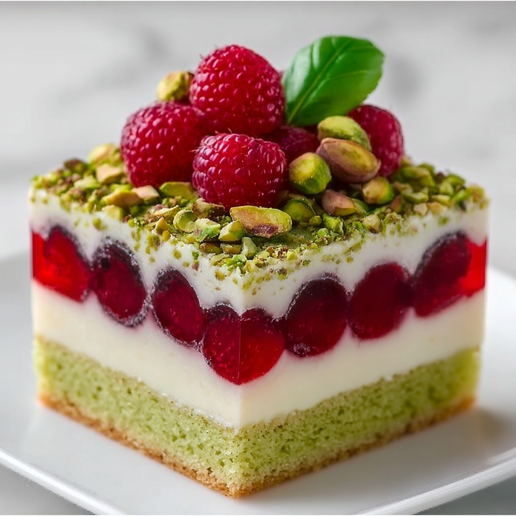 Heavenly Pistachio Raspberry Dream Cake Recipe - Recipe Image