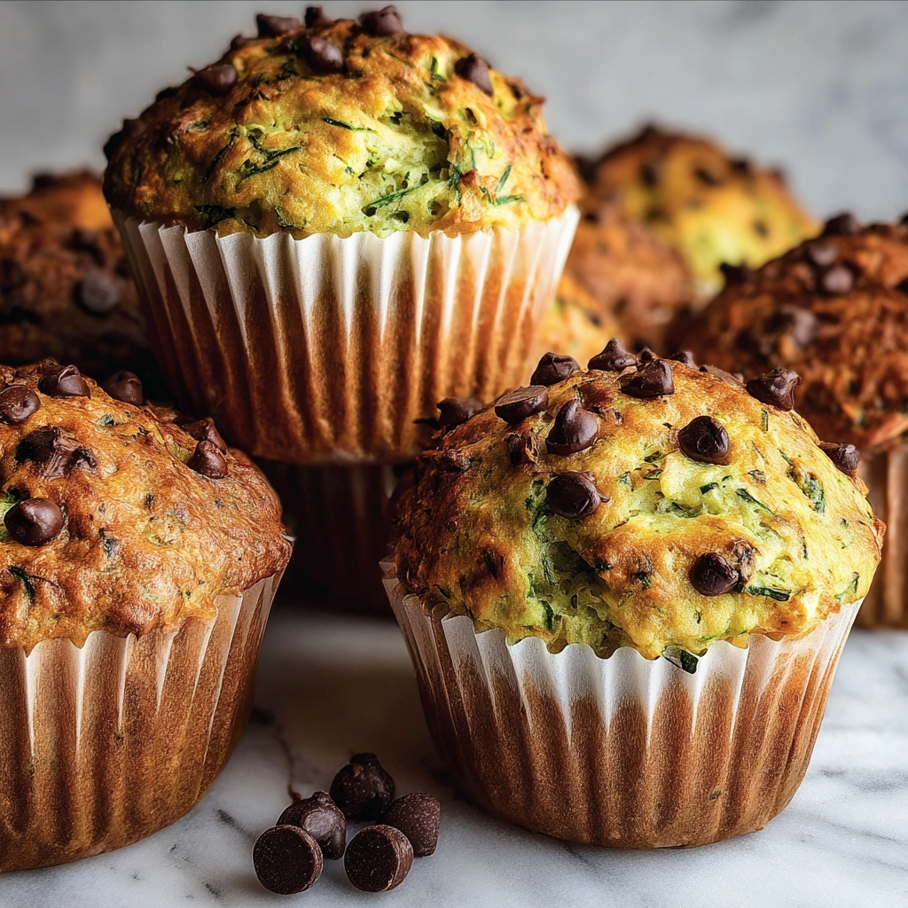 Blender Chocolate Chip Zucchini Oatmeal Muffins Recipe - Recipe Image