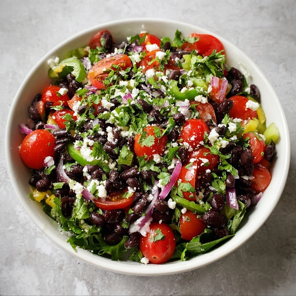 Mediterranean Black Bean Salad with Herbs and Feta Recipe - Recipe Image