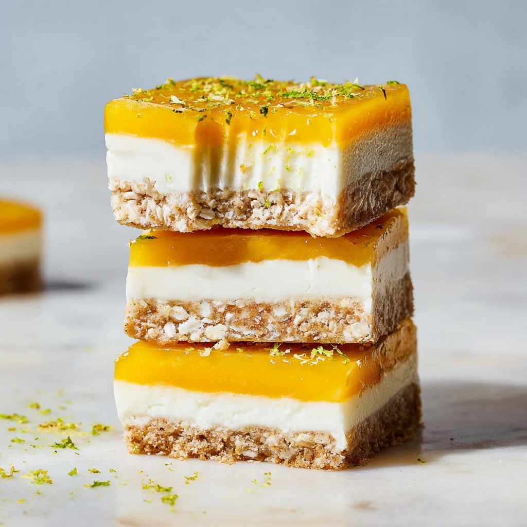 No-Bake Mango Cheesecake Bars (Vegan, Gluten-Free) Recipe - Recipe Image