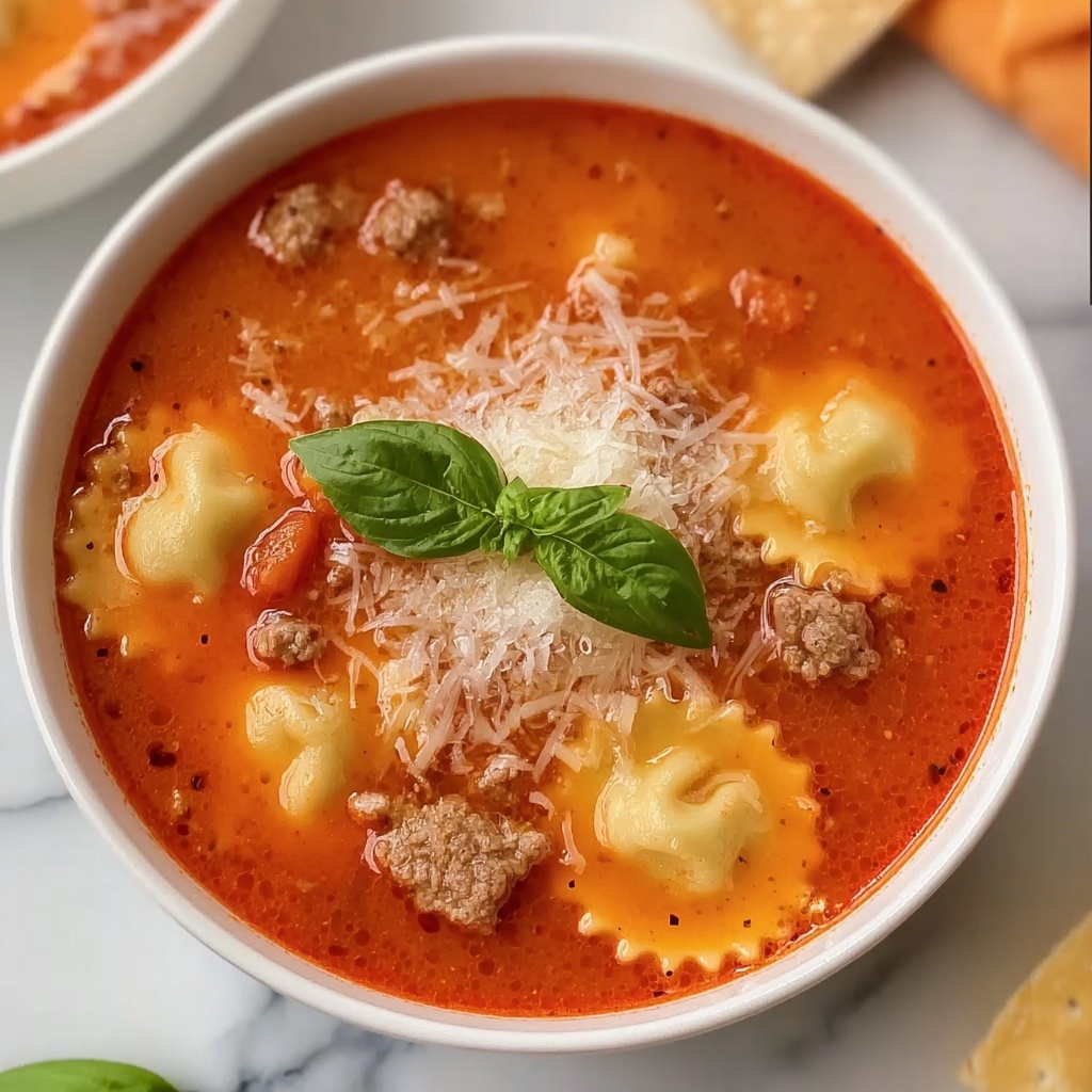 One Pot Sausage Ravioli Soup Recipe - Recipe Image