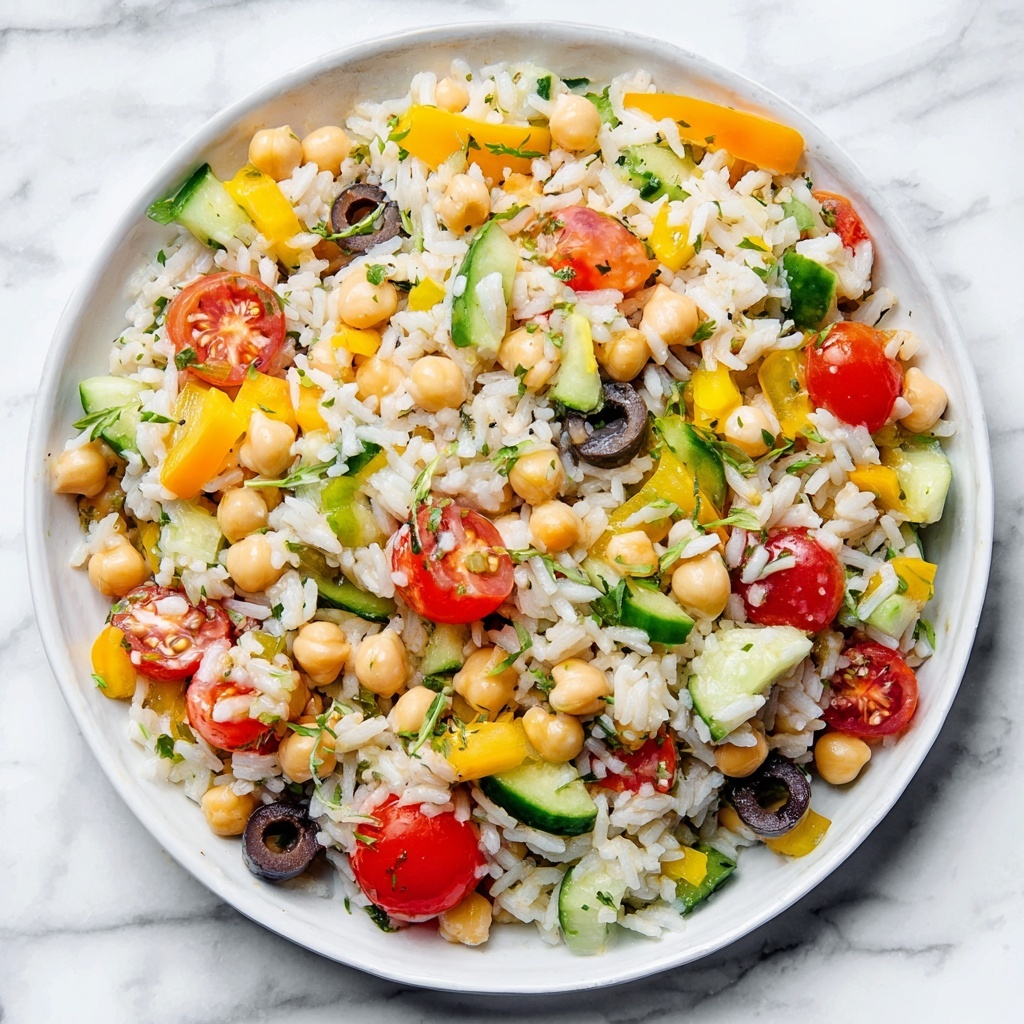Mediterranean Rice Salad with Feta and Fresh Vegetables Recipe - Recipe Image