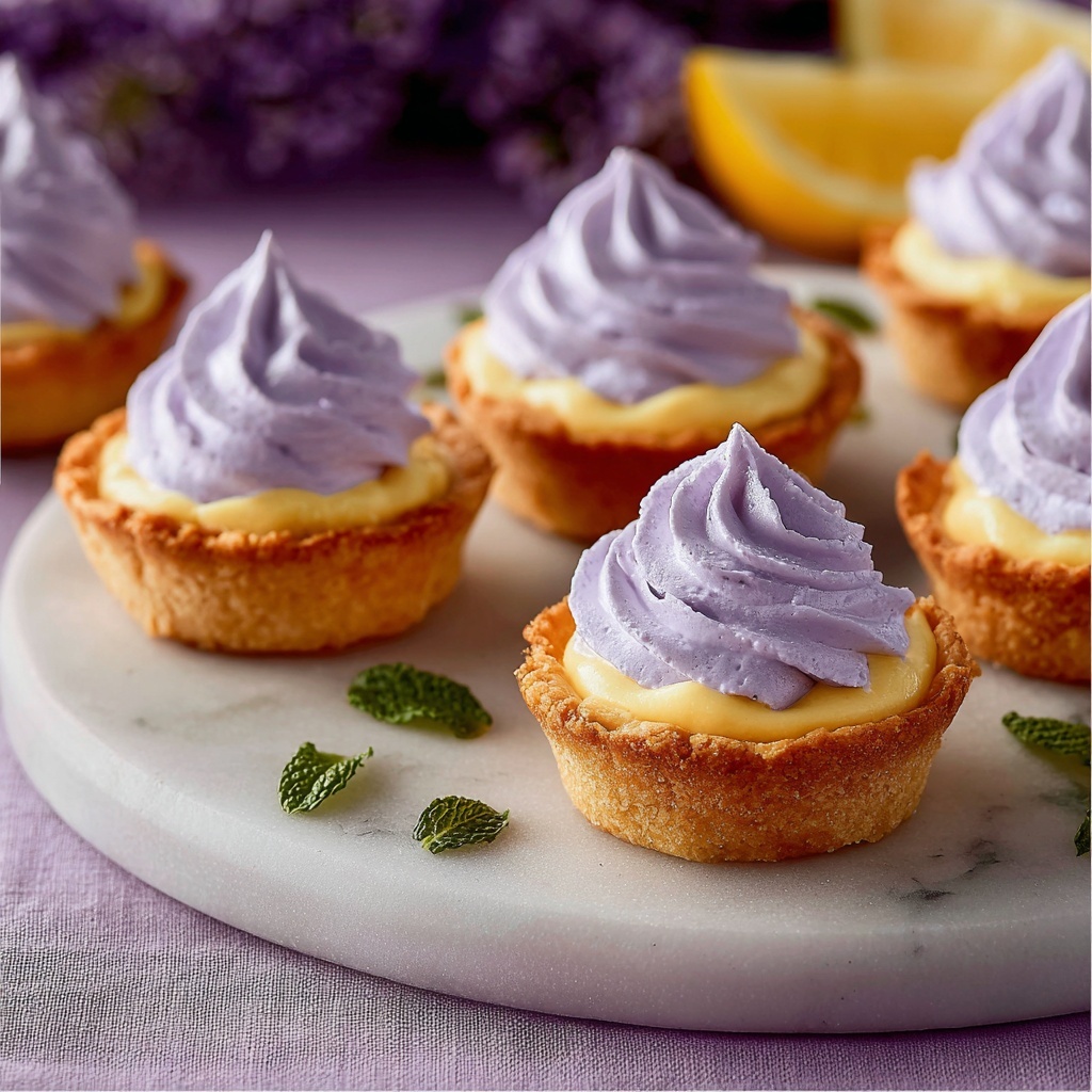 Mini Lemon Tart with Lilac Meringue Recipe - Recipe Image