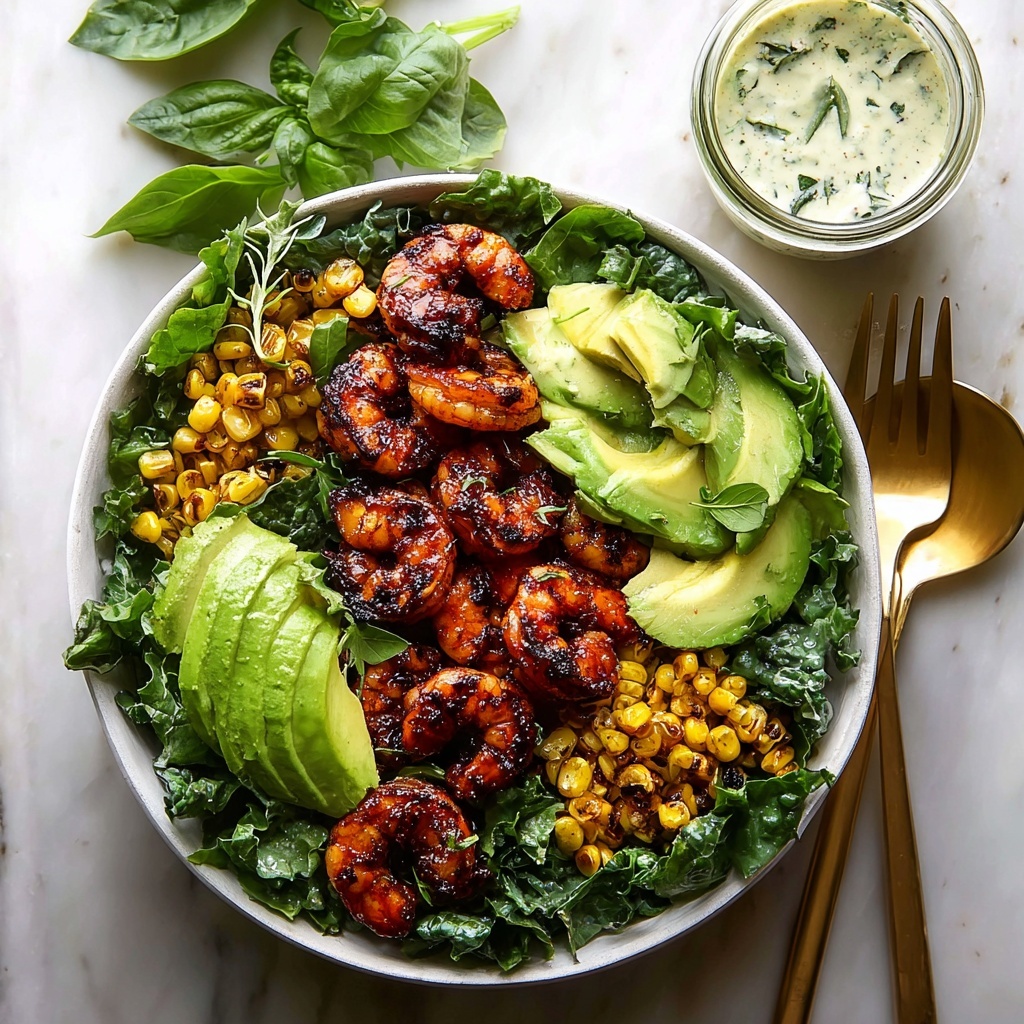 Hot Honey Blackened Shrimp Caesar Salad Recipe - Recipe Image