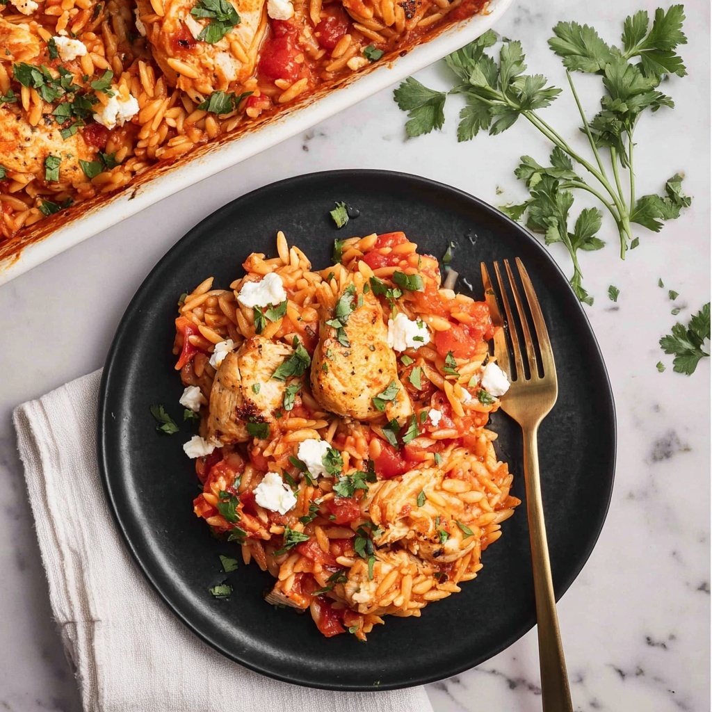 Greek Chicken Orzo Bake Recipe - Recipe Image