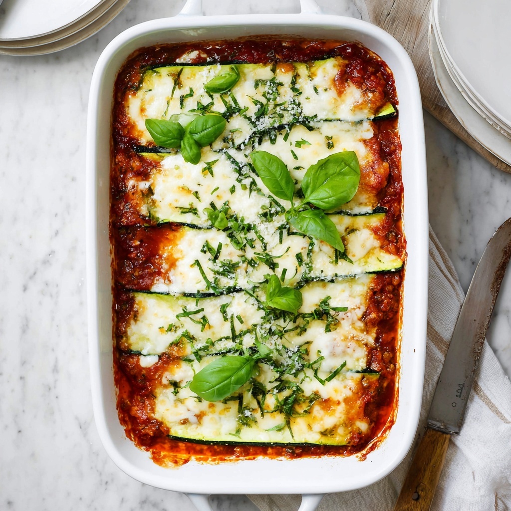 Zucchini Lasagna (Not Watery) with Ricotta, Bolognese, and Fresh Herbs Recipe - Recipe Image
