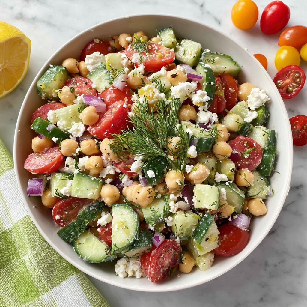 Refreshing Chickpea Cucumber Feta Salad Recipe - Recipe Image