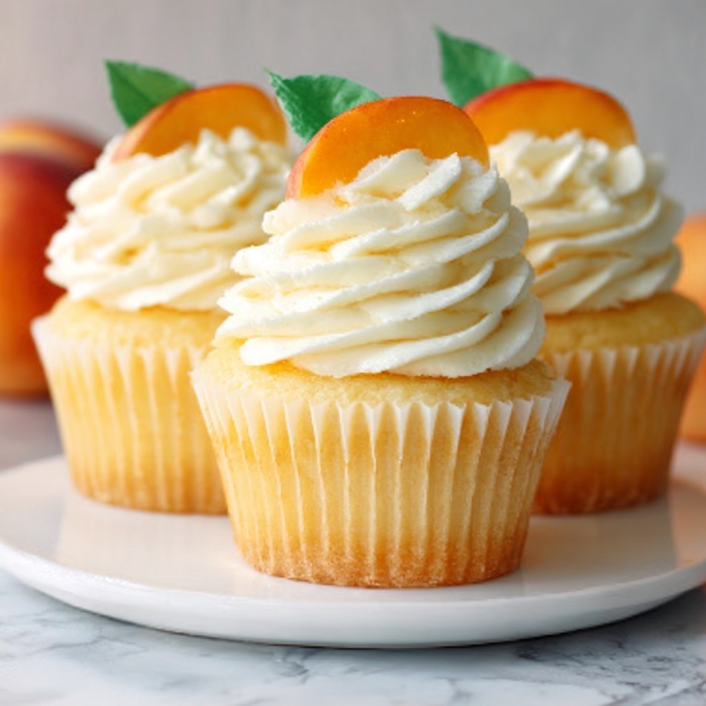 Honey Peach Cream Cheese Cupcakes Recipe - Recipe Image