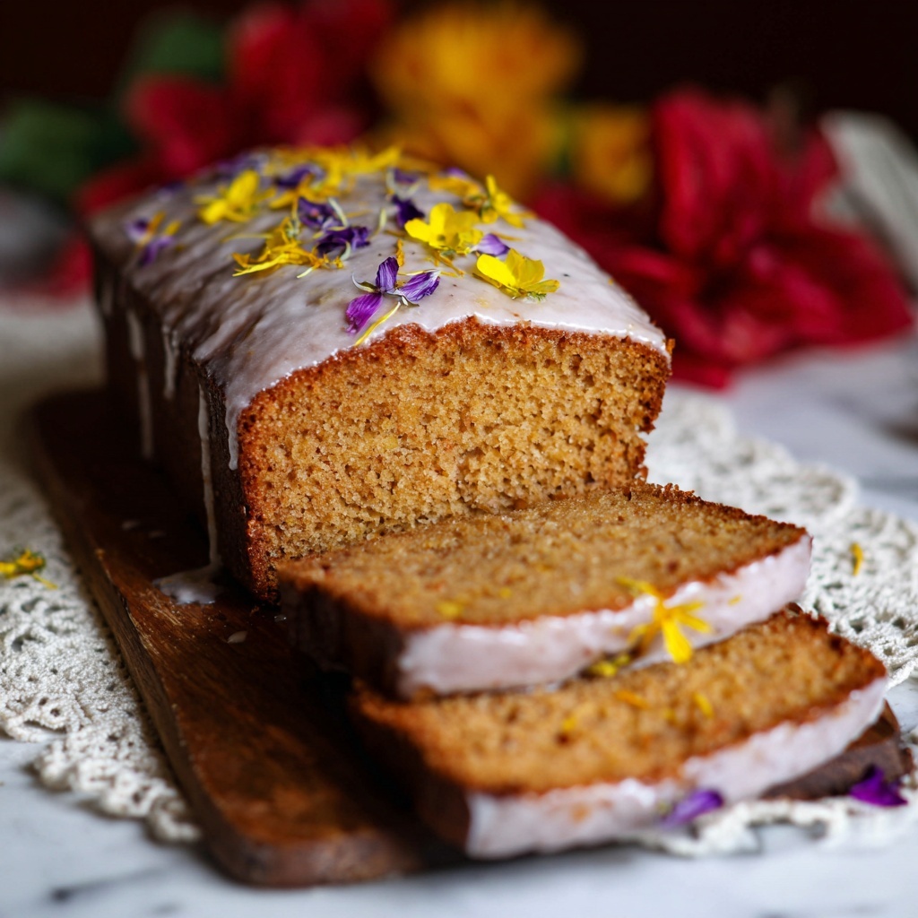 Dandelion Flower Petal Honey Sweetened Quick Bread Recipe - Recipe Image