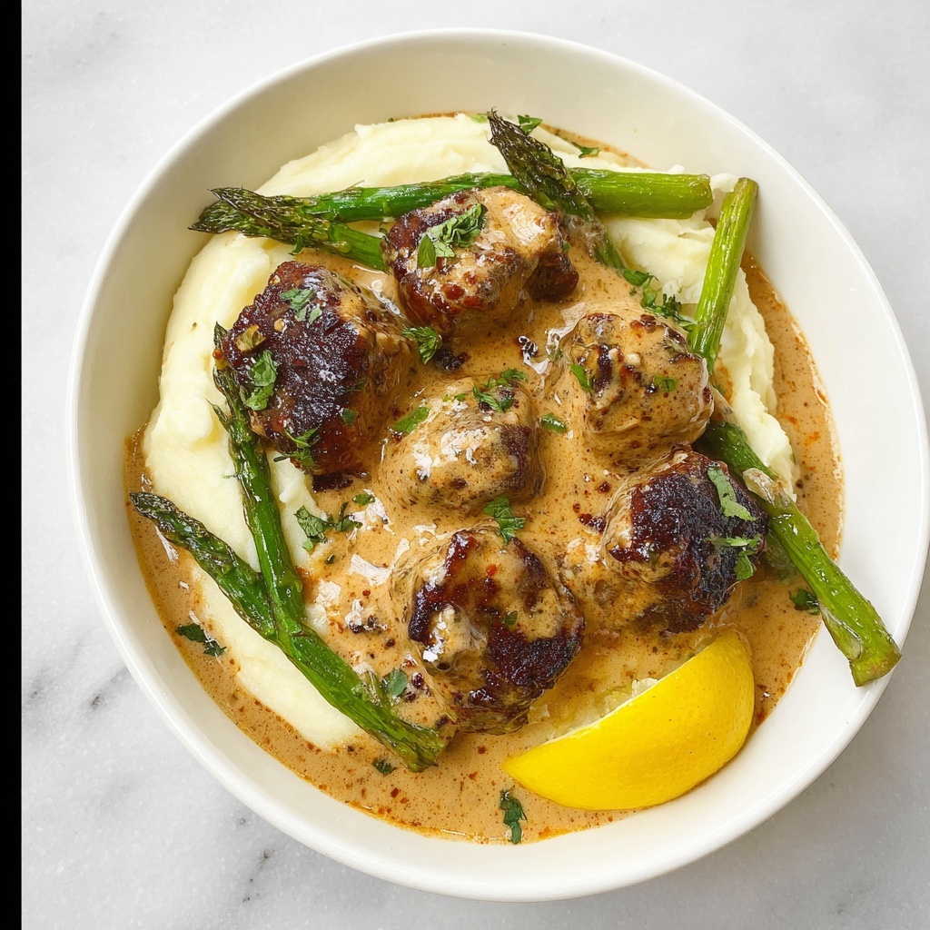 Garlic Butter Steak Bites with Parmesan Cream Sauce Recipe - Recipe Image