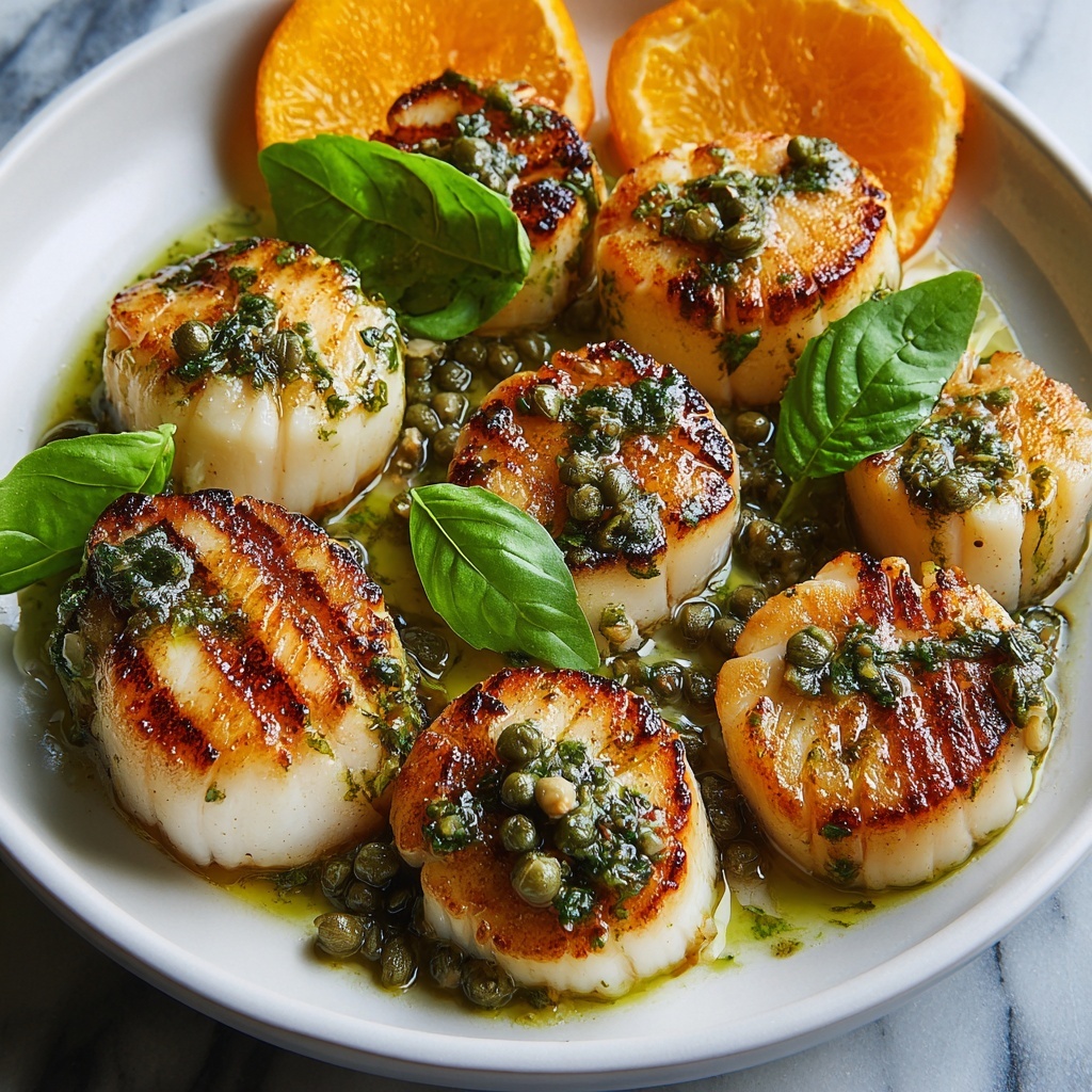 Scallops with Orange, Basil, and Caper Dressing Recipe - Recipe Image