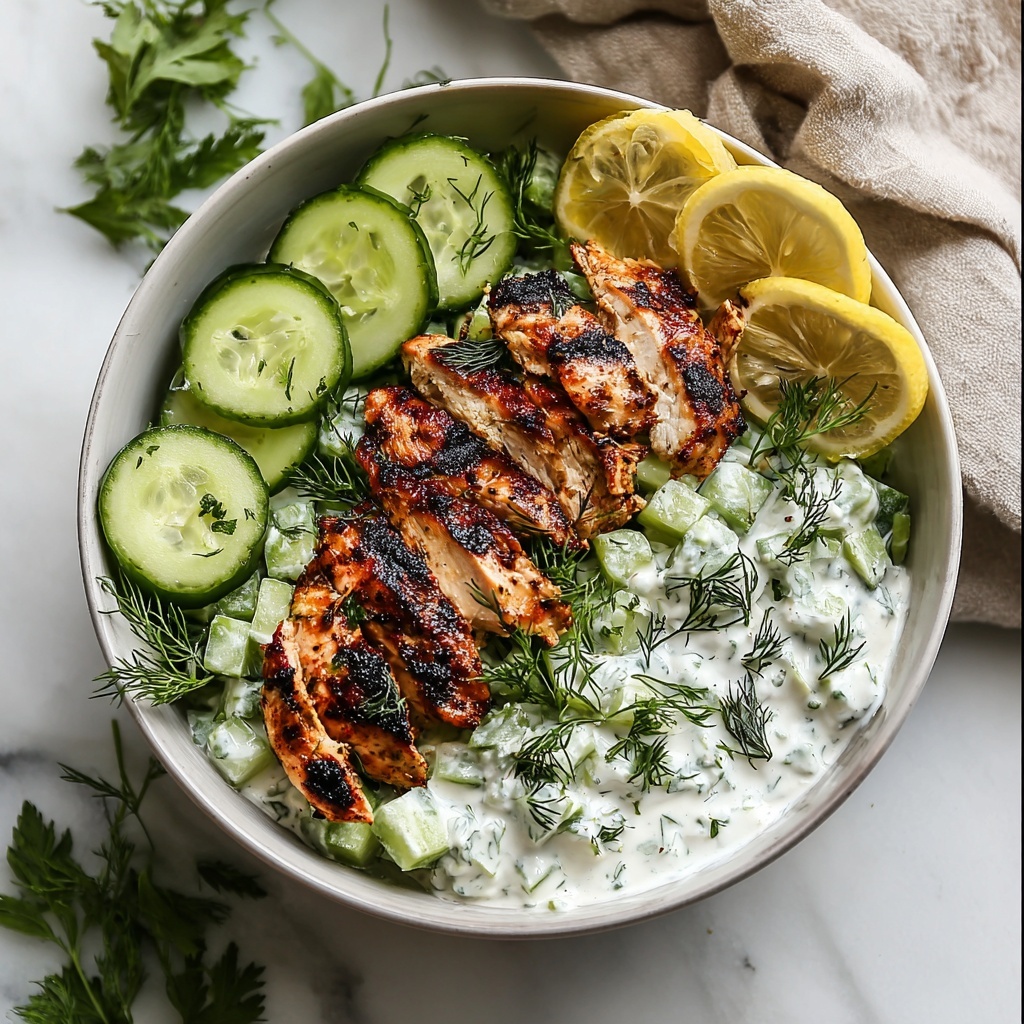 Chicken Tzatziki Bowls: Mediterranean Bliss Recipe - Recipe Image