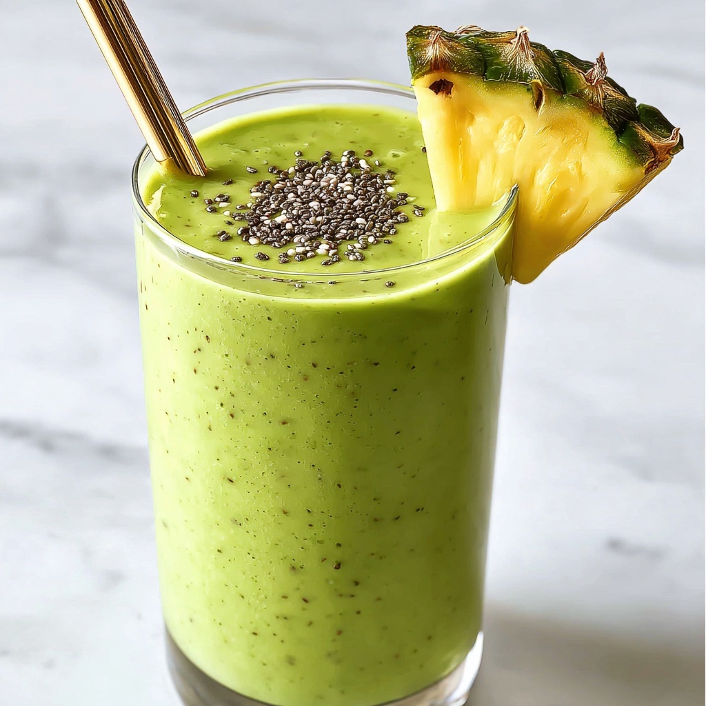 Creamy Spinach and Pineapple Detox Smoothie Recipe - Recipe Image