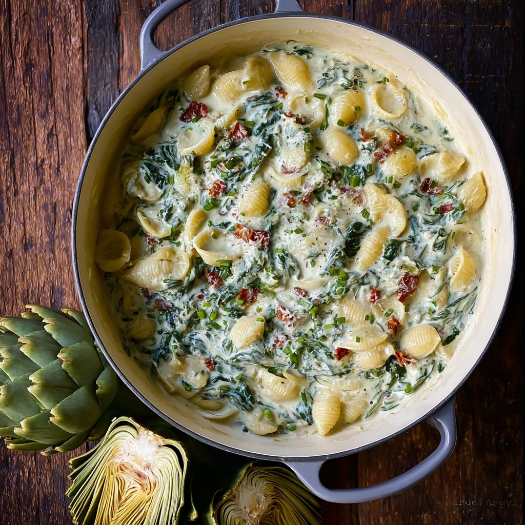 Spinach Artichoke Dip Pasta with Chicken Recipe - Recipe Image