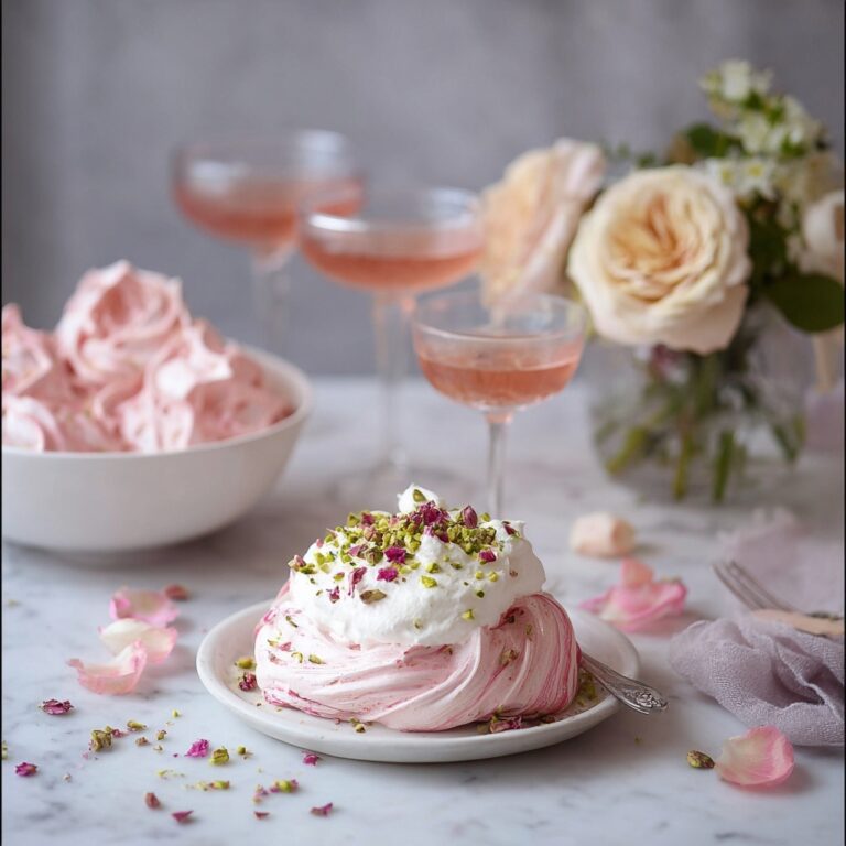 Rose Meringues with Pistachios Recipe