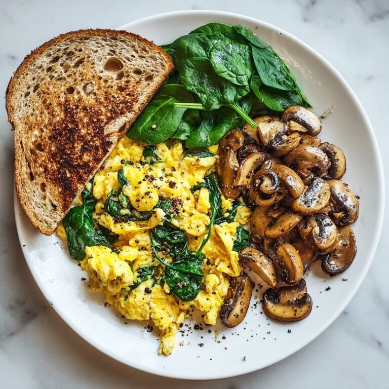 Mushroom-Spinach Scrambled Eggs Recipe