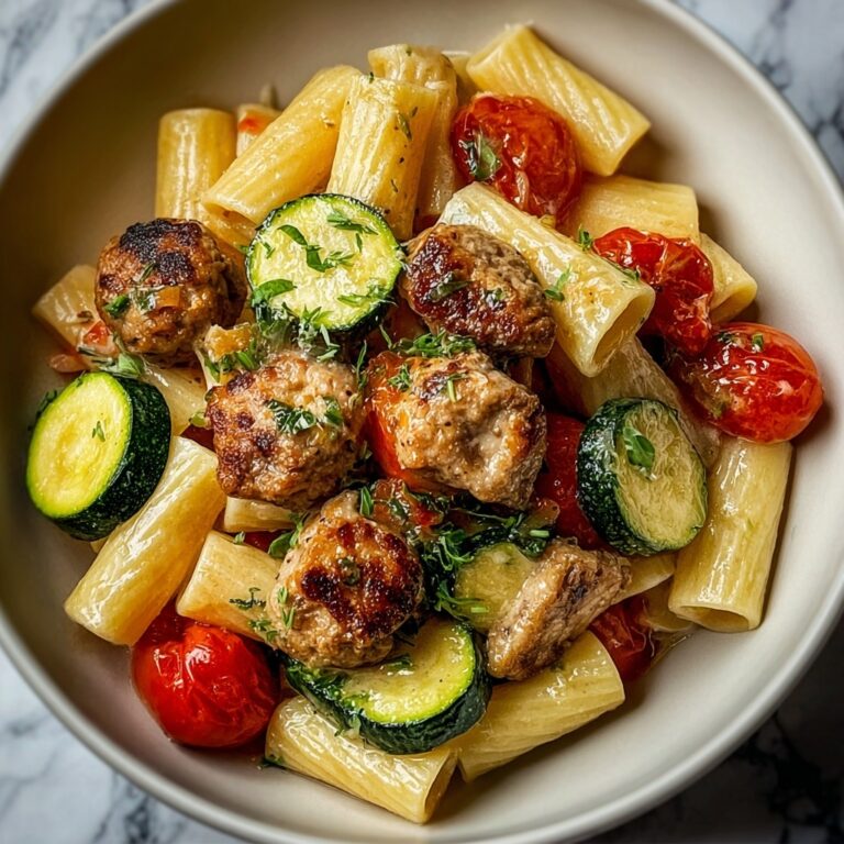 Chicken Sausages with Zucchini, Tomatoes, and Pasta Recipe