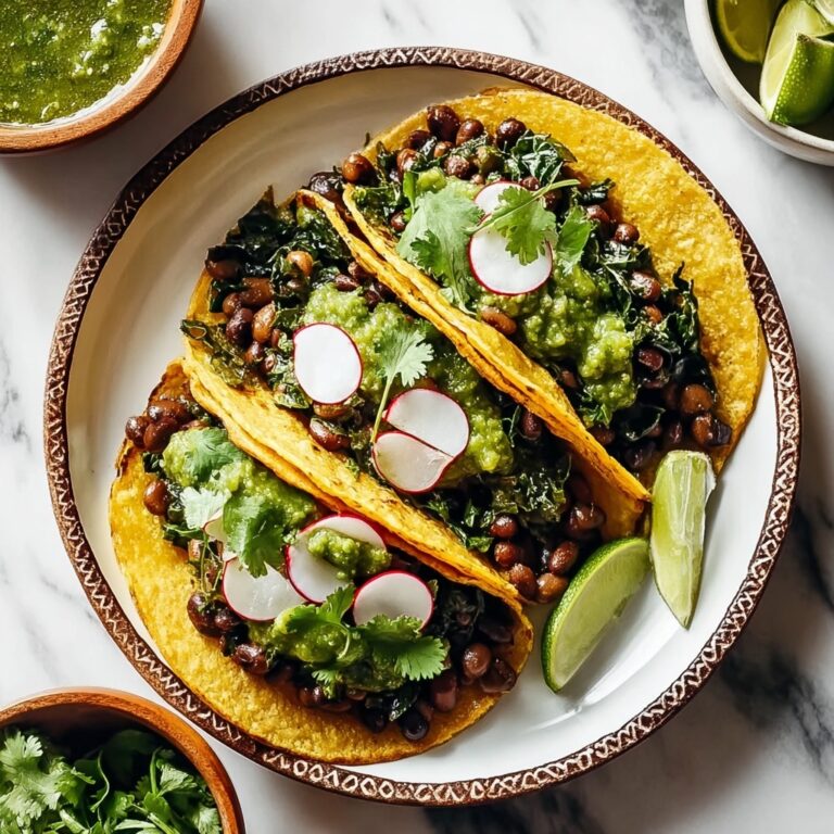 Bold Smoky Beans & Greens Tacos with Zesty Aji Verde