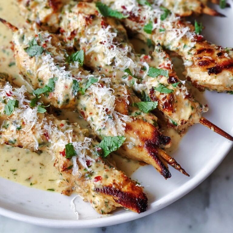Garlic Parmesan Chicken Skewers