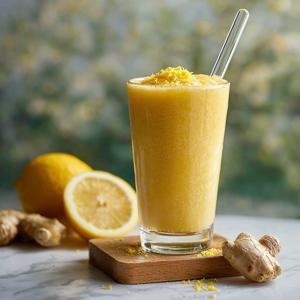 Fresh Lemon Ginger Detoxifying Smoothie Recipe - Recipe Image