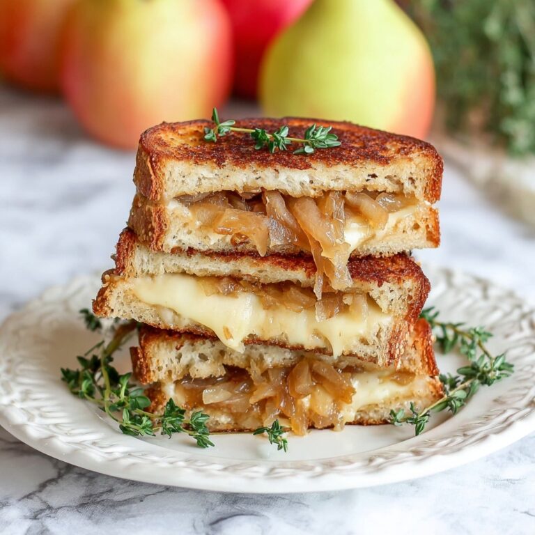 Caramelized Onion Pear Grilled Cheese Sandwich Recipe