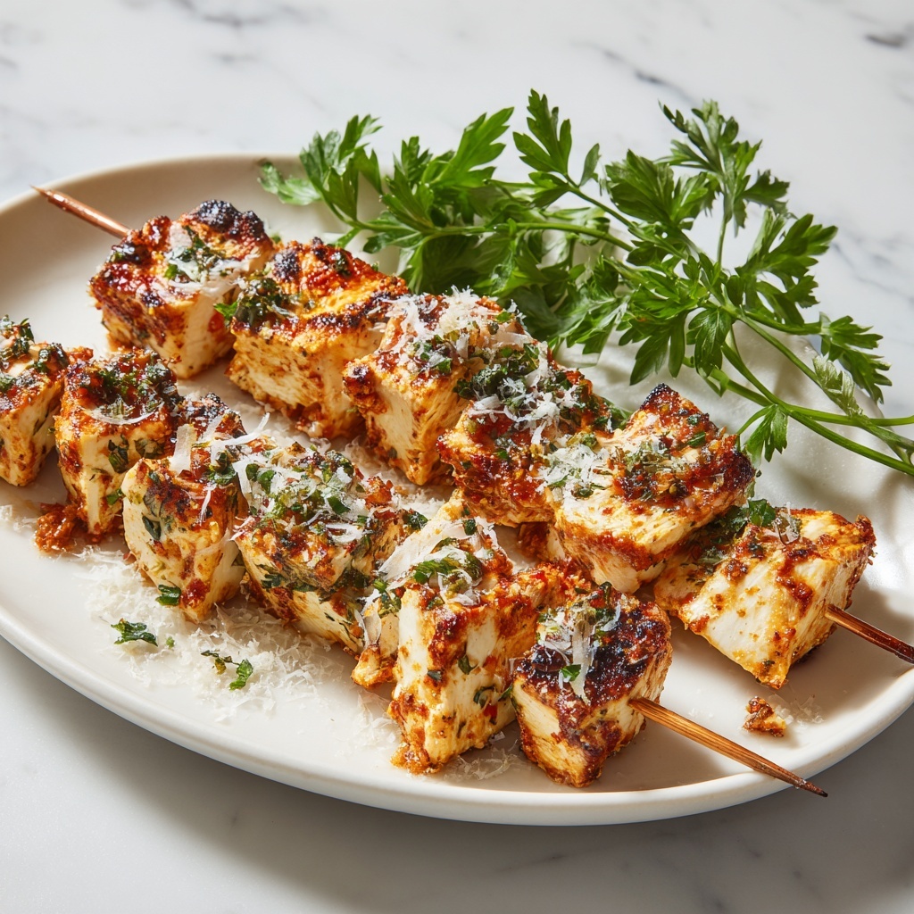Garlic Parmesan Chicken Skewers Recipe - Recipe Image