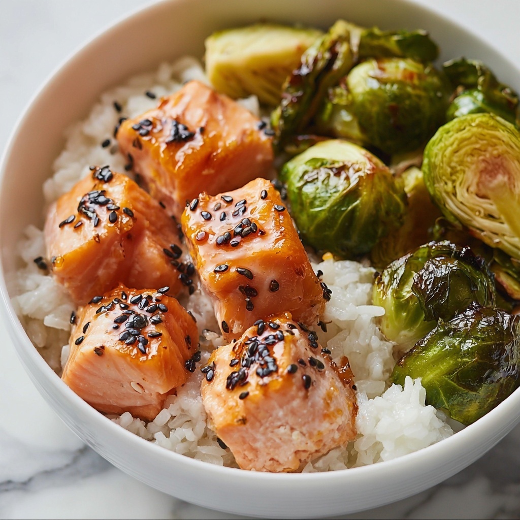 Teriyaki Salmon Bowls with Brussels Sprouts Recipe - Recipe Image