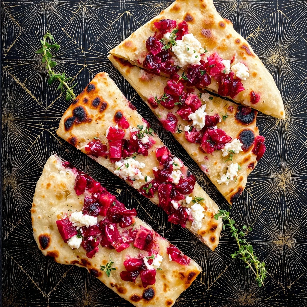 Cranberry Flatbread Pizza with Goat Cheese Recipe - Recipe Image