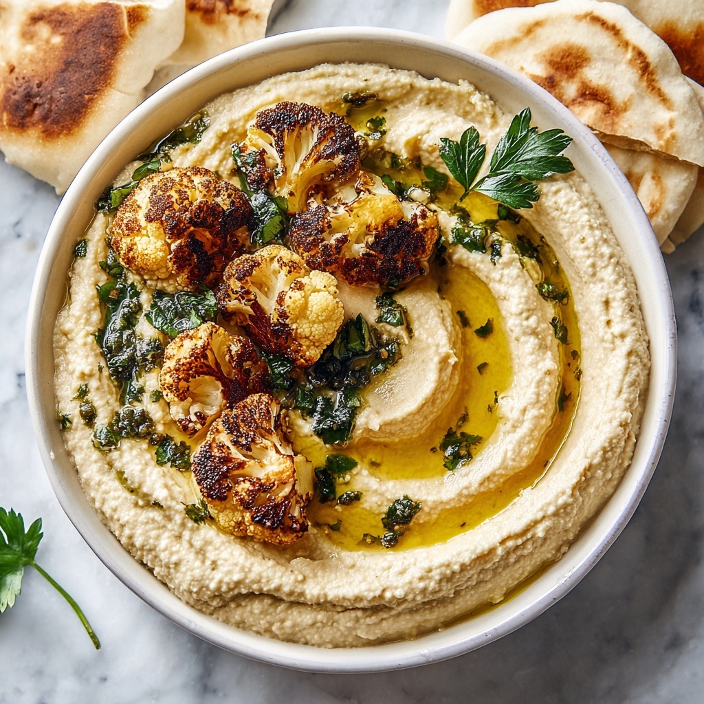 Crispy Roasted Cauliflower Hummus Recipe - Recipe Image