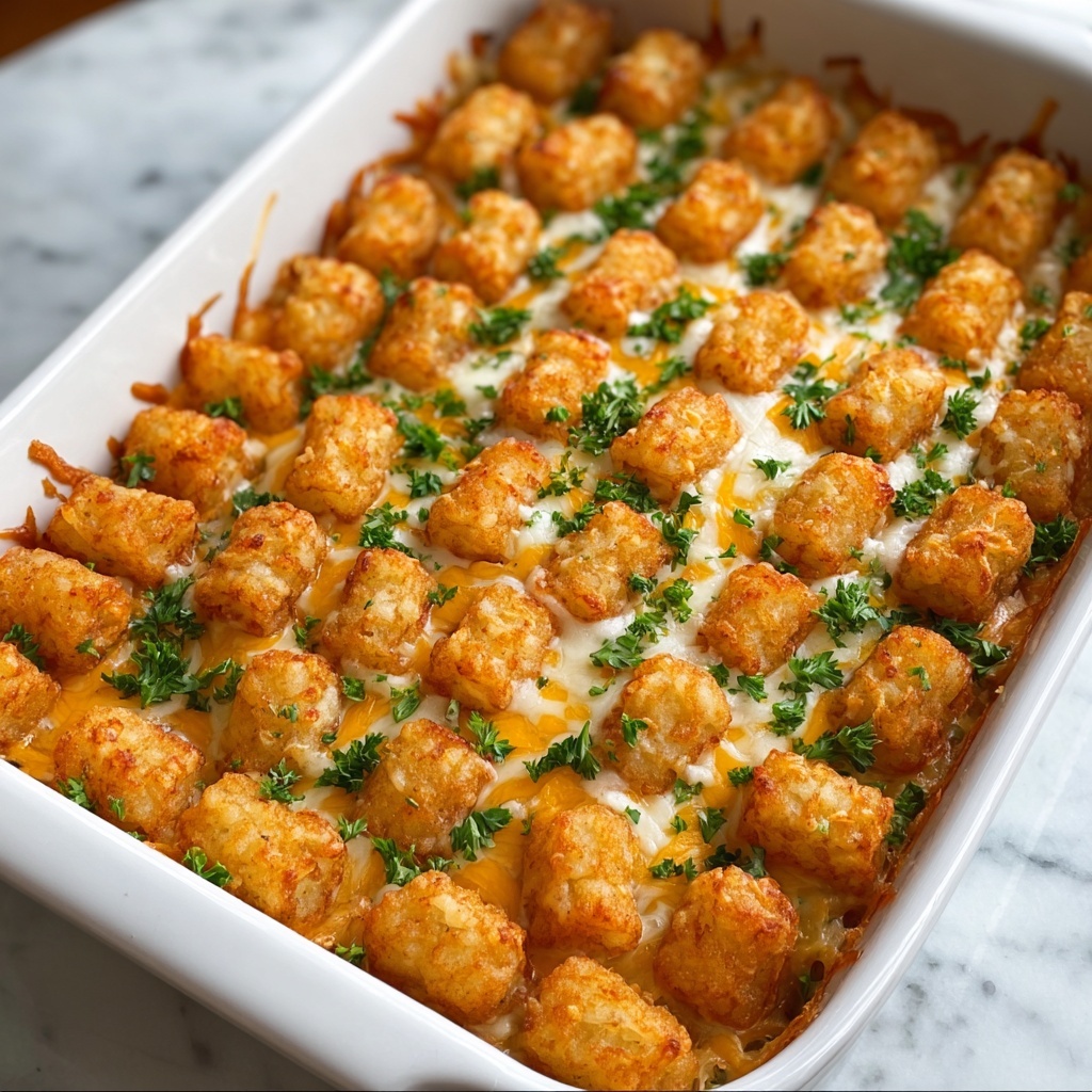 Cheddar Ranch Chicken Tater Tot Bake Recipe - Recipe Image
