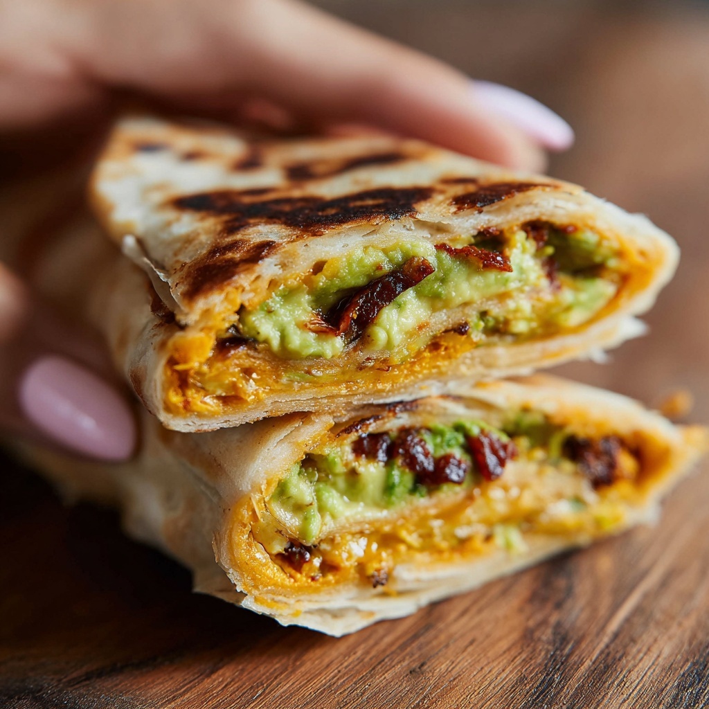 Scallion Pancake with Eggs and Spinach Breakfast Wrap Recipe - Recipe Image