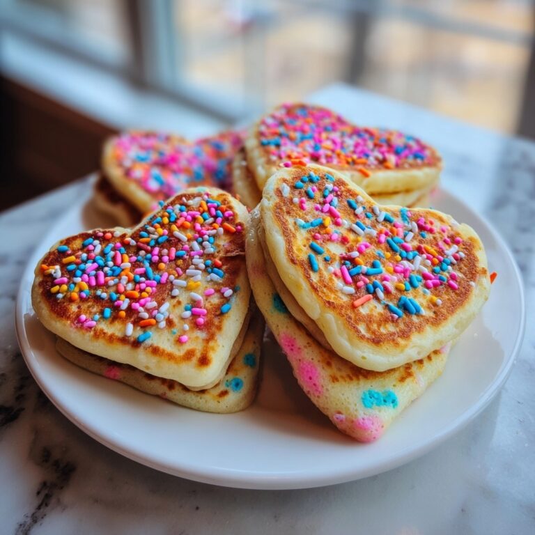 Rainbow Sprinkle Heart Pancakes Recipe