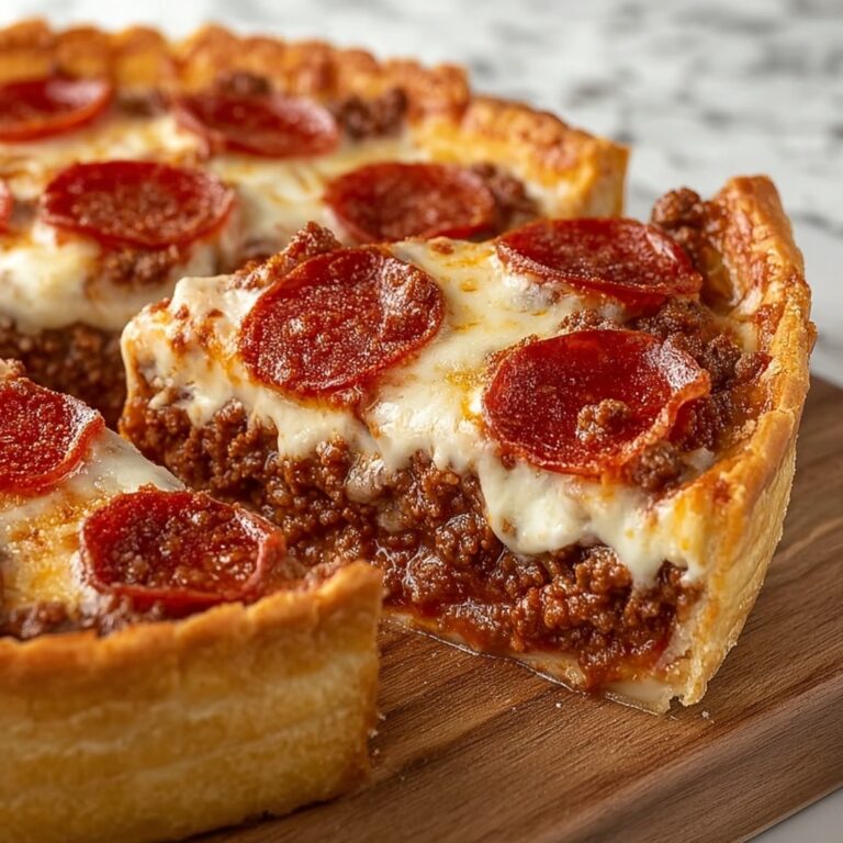 Deep Hamburger Sausage & Pepperoni Pie: Comfort Food Bliss Recipe