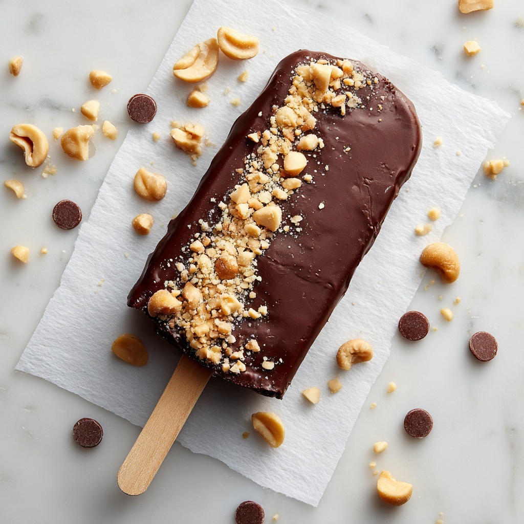 Easy Homemade Chocolate Ice Cream Bar Without Machine Recipe - Recipe Image