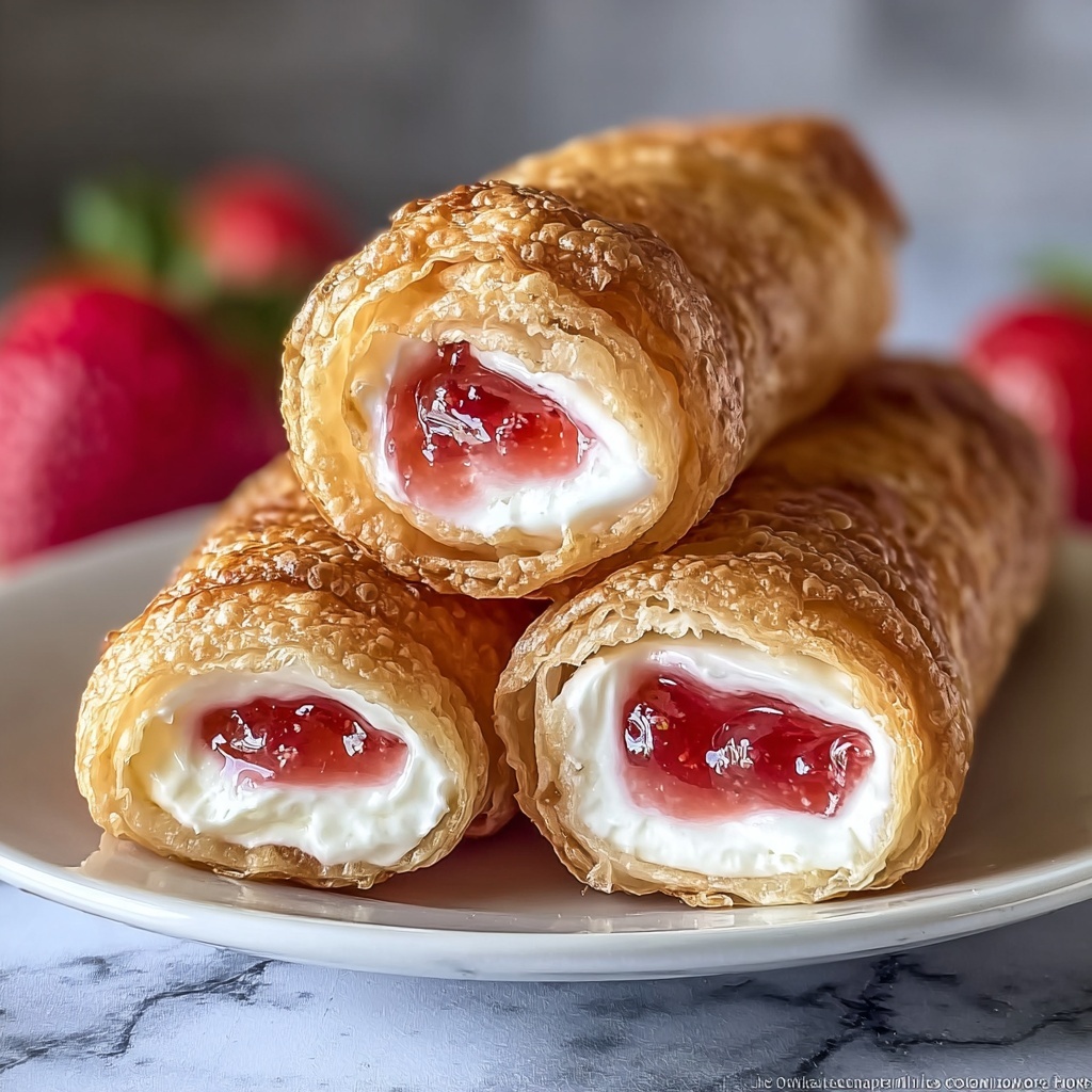 Strawberry Cheesecake Stuffed Eggroll Bites Recipe - Recipe Image