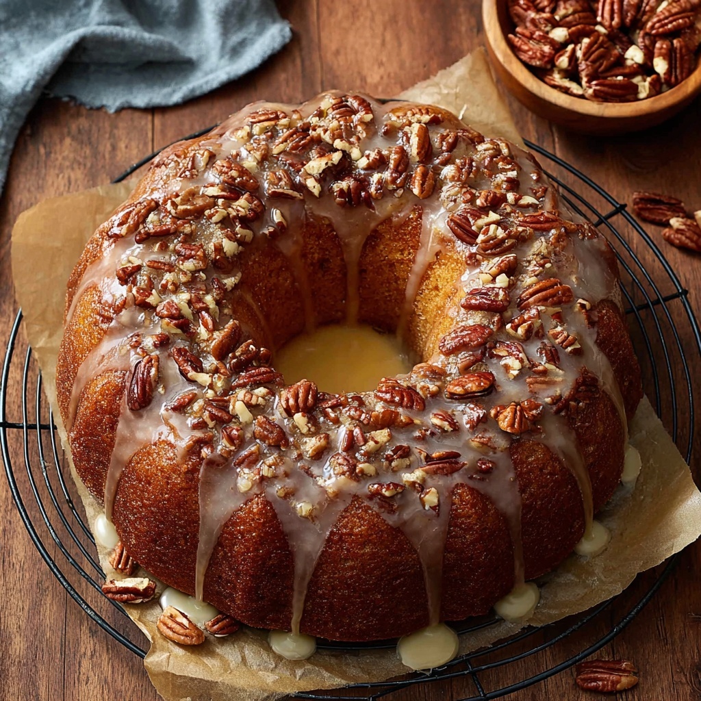 Sweet Potato Pound Cake with Maple Pecan Glaze Recipe - Recipe Image