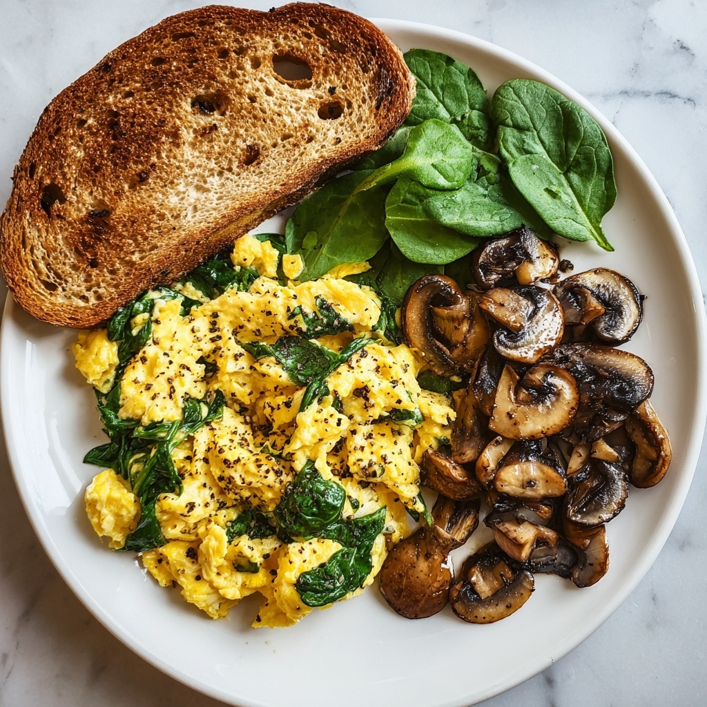 Mushroom-Spinach Scrambled Eggs Recipe - Recipe Image