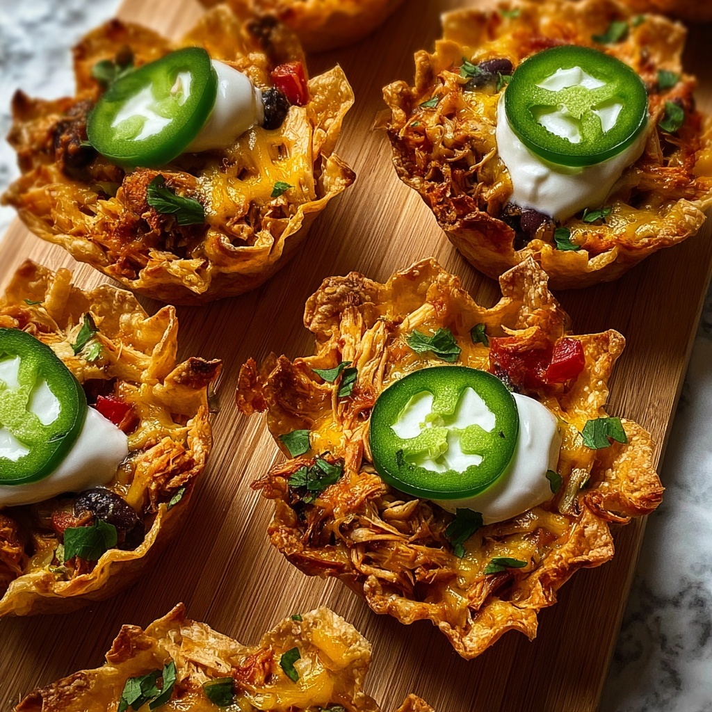 Mini Chicken Fajita Wonton Cups Recipe - Recipe Image