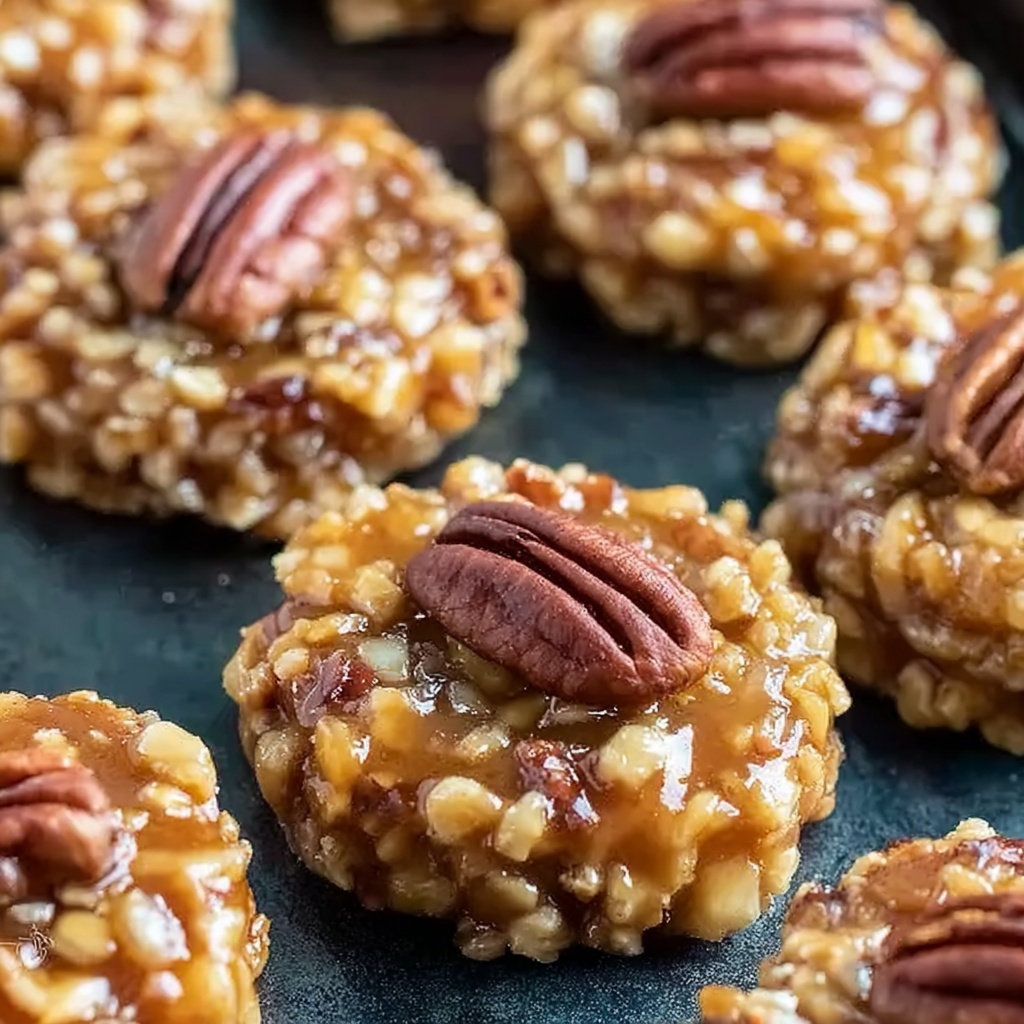No-Bake Pecan Coconut Praline Cookies Recipe - Recipe Image