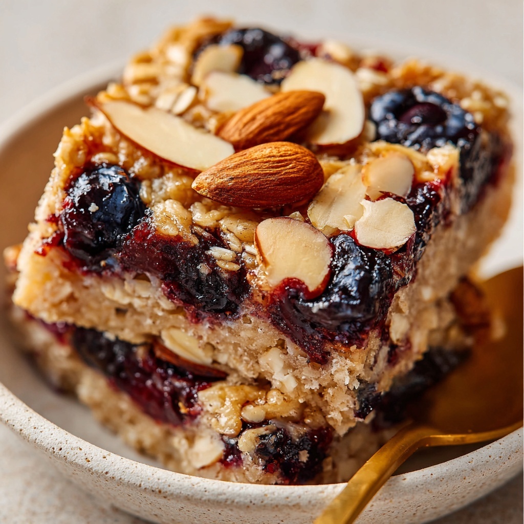 Baked Oats with Blueberries and Almonds Recipe - Recipe Image
