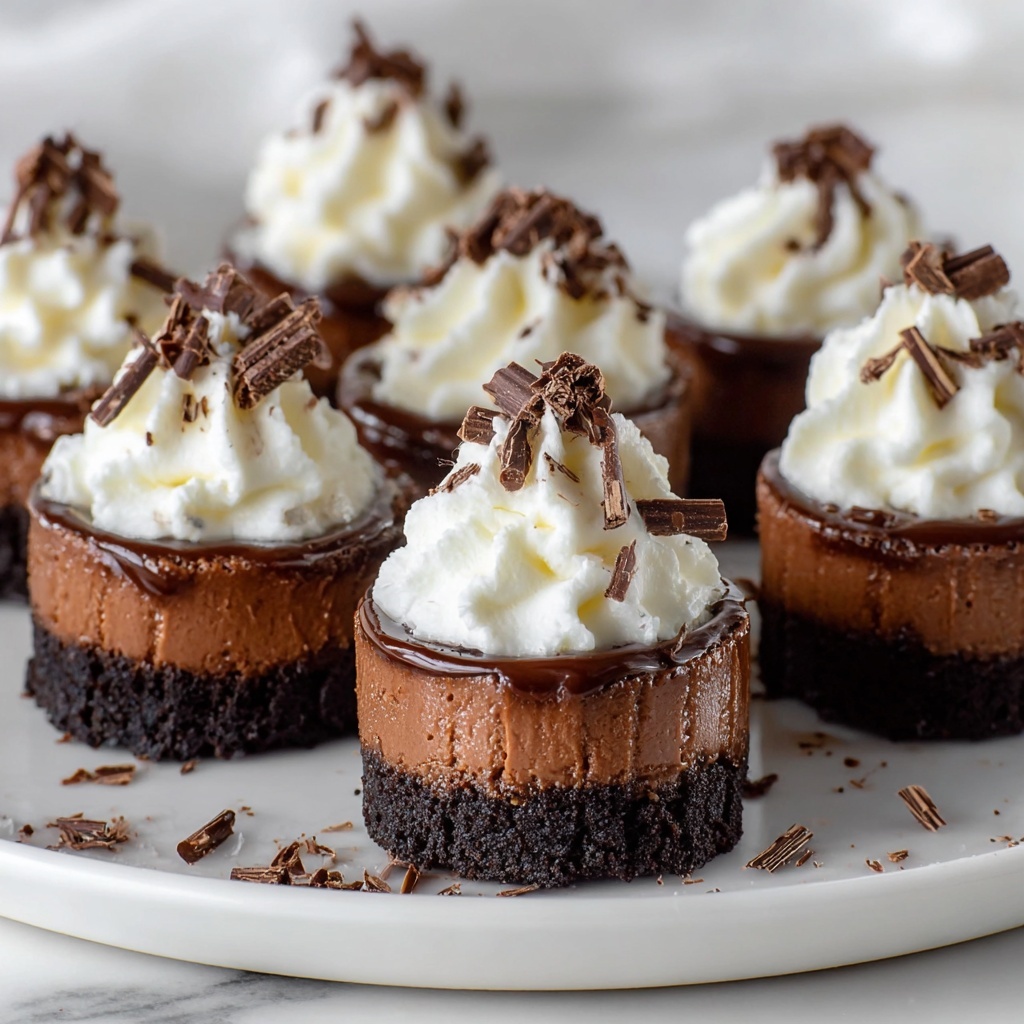 Mini Chocolate Cheesecakes with Oreo Crust and Chocolate Ganache Recipe - Recipe Image