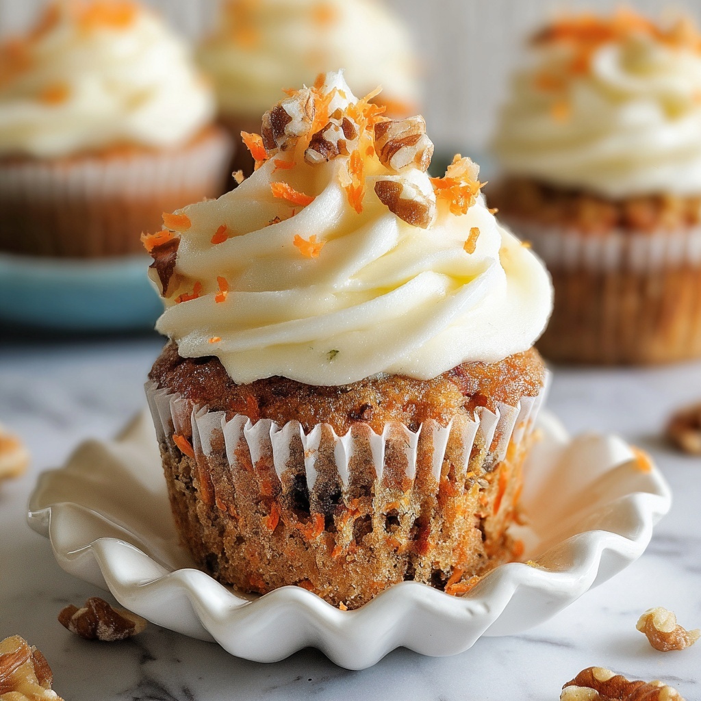 Carrot Cake Cupcakes with Cream Cheese Frosting Recipe - Recipe Image