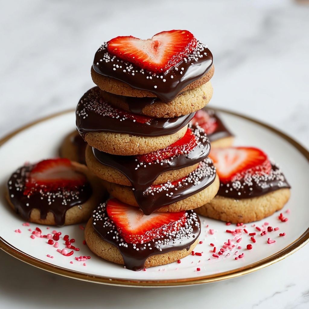 Chocolate Dipped Strawberry Cookies Recipe - Recipe Image