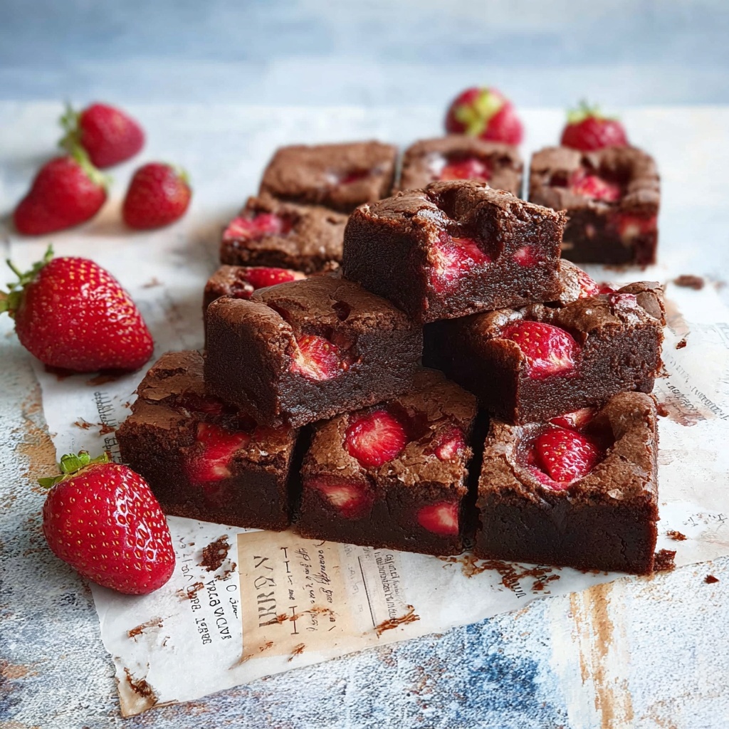 Strawberry Chocolate Brownies Recipe - Recipe Image