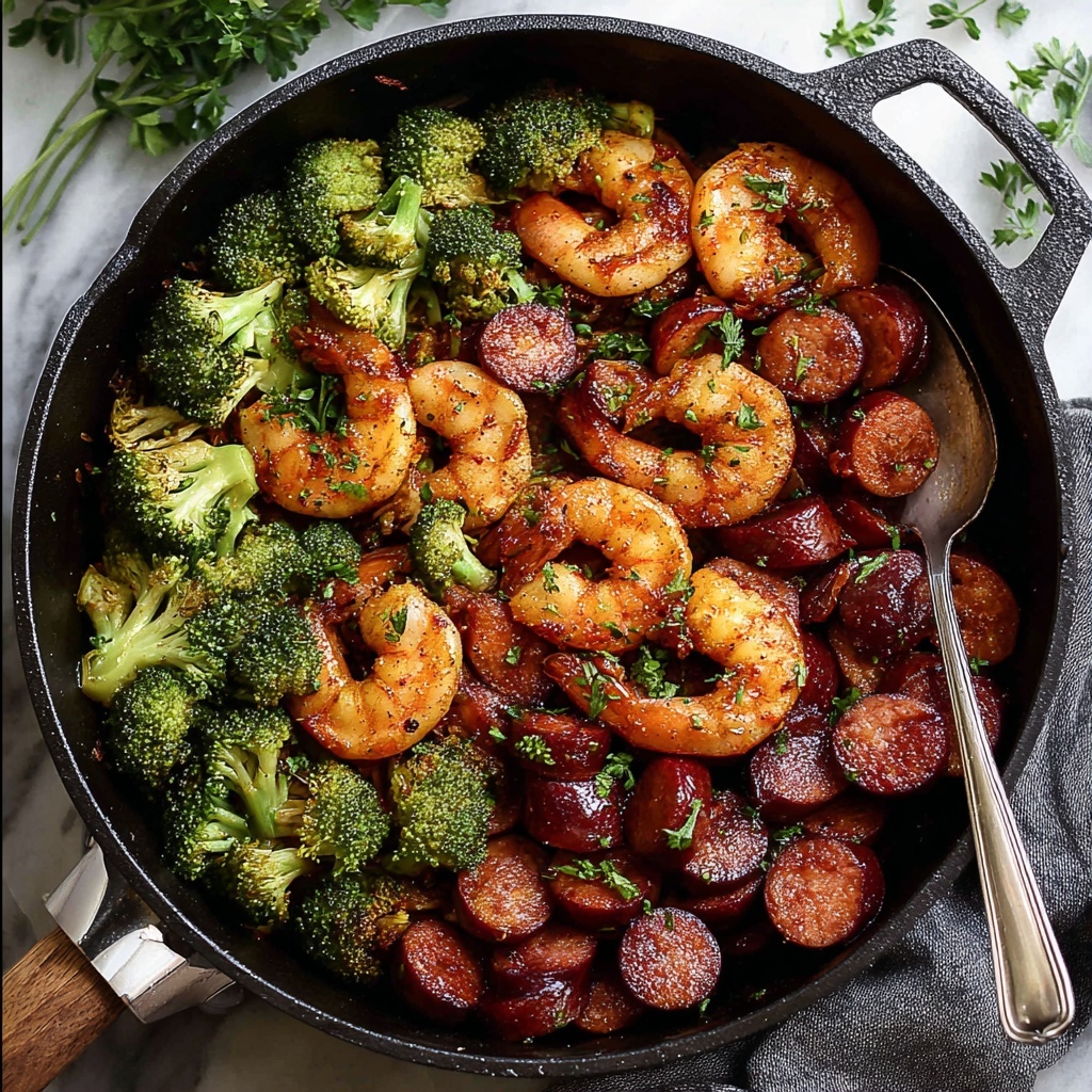 Honey Garlic Shrimp, Sausage, and Broccoli Stir-Fry Recipe - Recipe Image